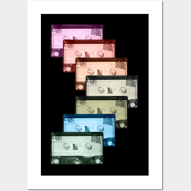 Retro Colored Cassettes Wall Art by DyrkWyst